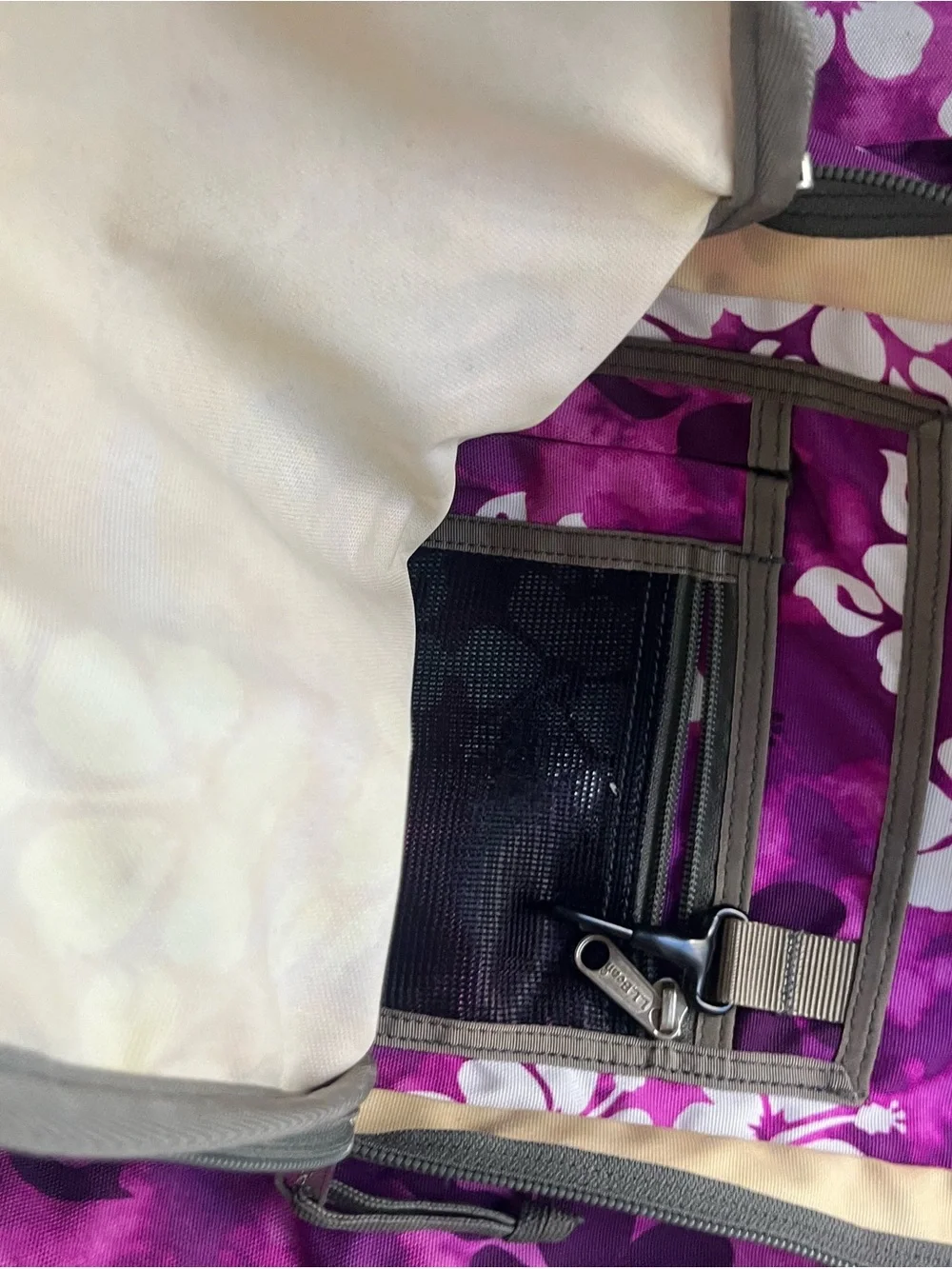 L.L. Bean Purple Floral Daypack Backpack